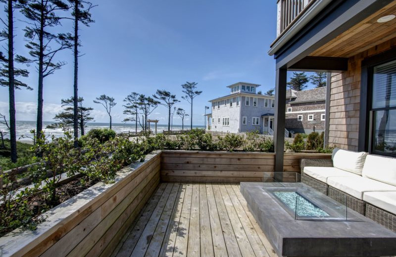 Rental deck at Seabrook Cottage Rentals.