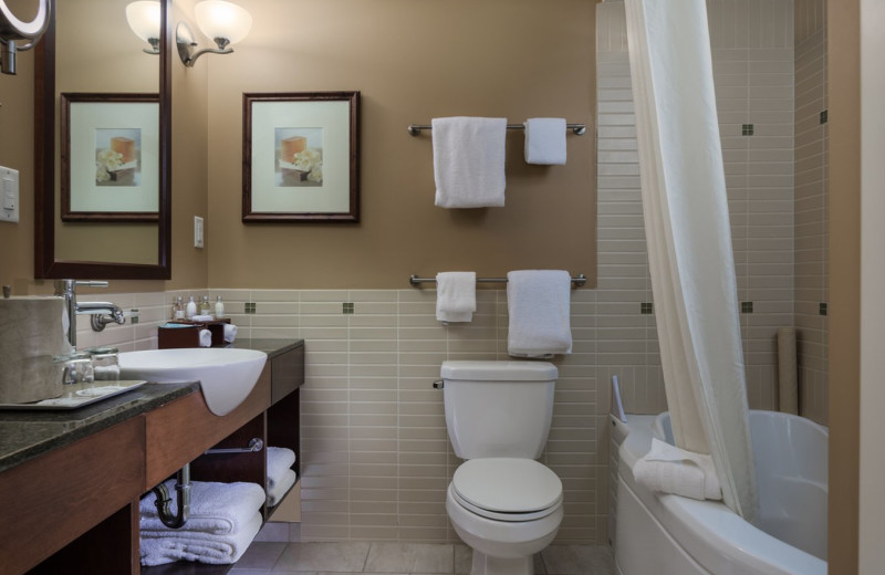 Guest bathroom at Summerland Waterfront Resort.