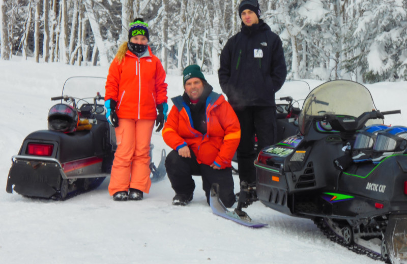 Snowmobiling at Tug Hill Resort.