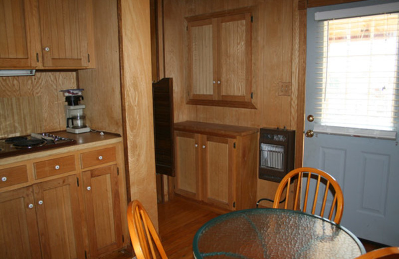 Cabin kitchen at The Exotic Resort Zoo.