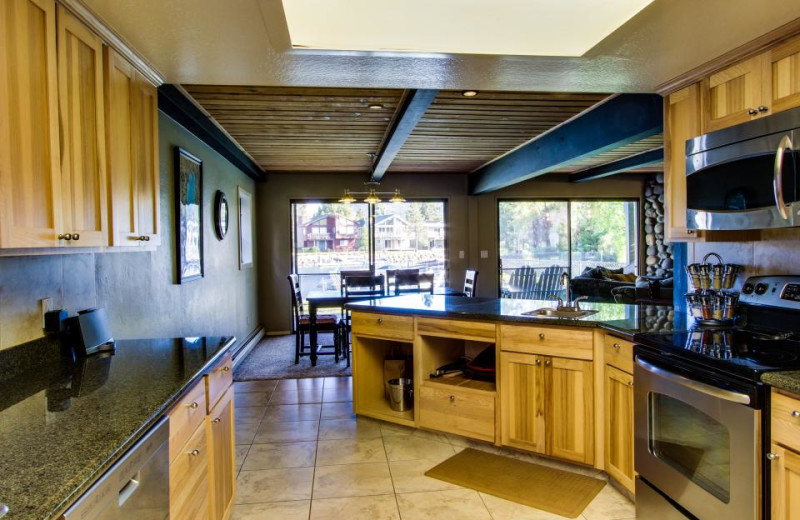 Vacation rental kitchen at Vacasa Rentals Lake Tahoe.