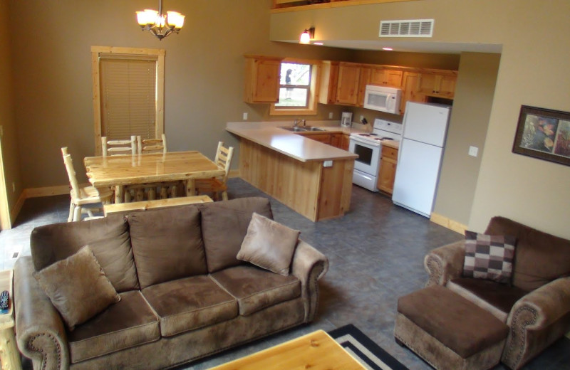 Rental home interior at Blue Water Lodge.