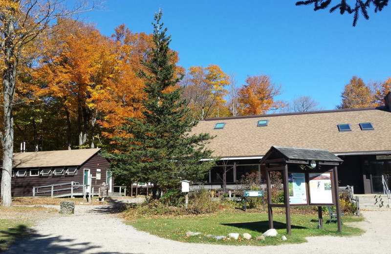 Exterior view of Joe Dodge Lodge at Pinkham Notch.