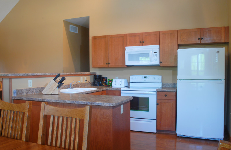 Cottage interior at Honey Creek Resort.