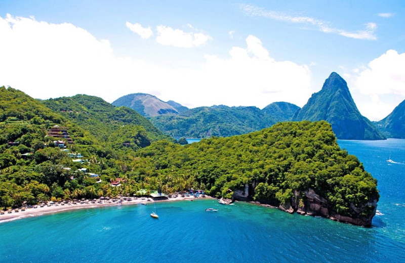 Aerial view of Anse Chastanet Resort.