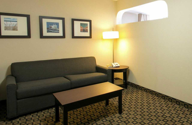 Guest room at Comfort Suites Benton Harbor.