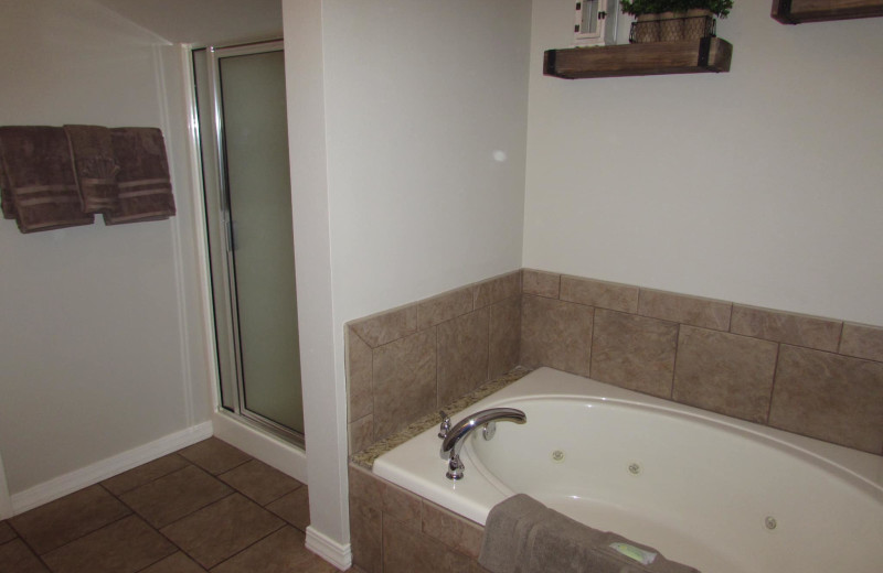 Guest bathroom at Vickery Resort On Table Rock Lake.