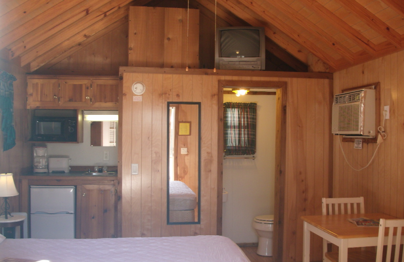 Cabin interior at Navarre Beach Campground.