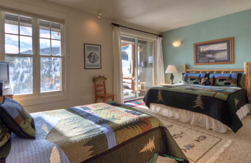 Rental bedroom at Moonlight Rentals in Big Sky.