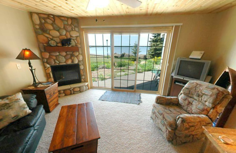 Villa living room at Cobblestone Cove Villas.