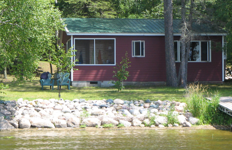 Lakeside cabin at Two Inlets Resort.