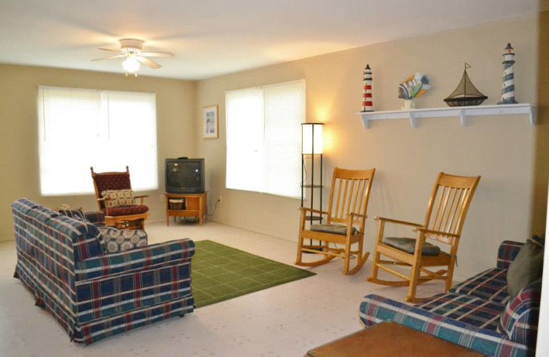 Cabin living room at South Beach Resort.