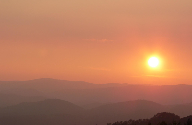 Sunset at Greybeard Rentals.