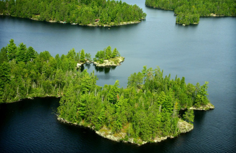 Aerial view of Elbow Lake Lodge.