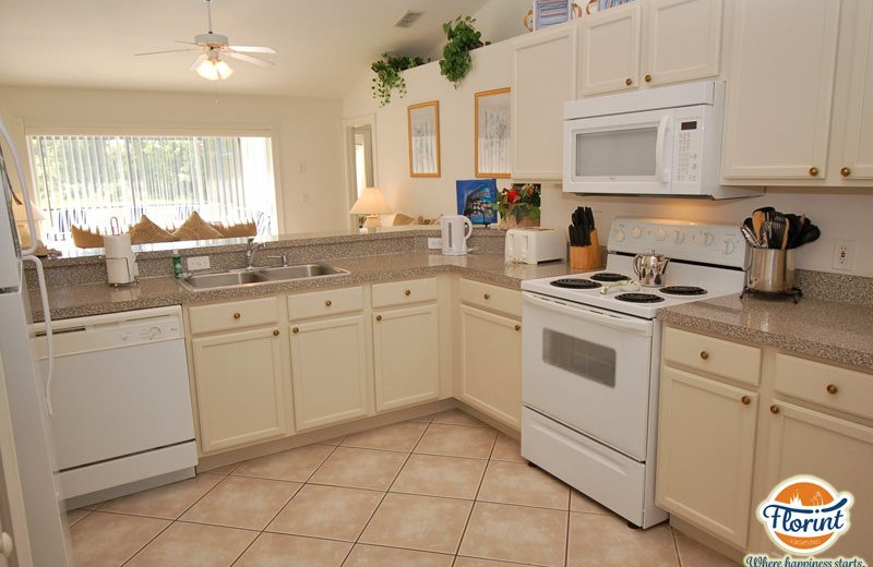 Rental kitchen at Florint Vacations.