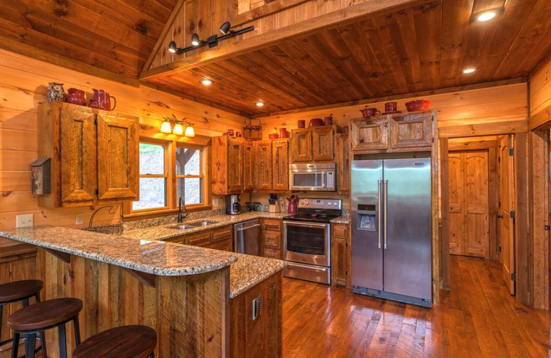 Rental kitchen at Cabin Rentals of Georgia.