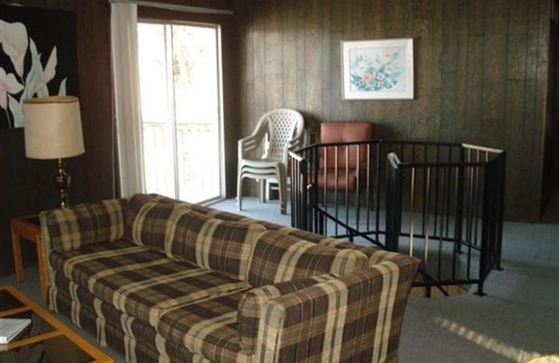 Cabin living room at Robin's Resort.