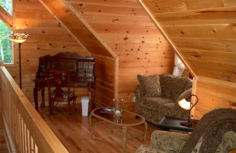 Cabin loft at Avenair Mountain Cabins.