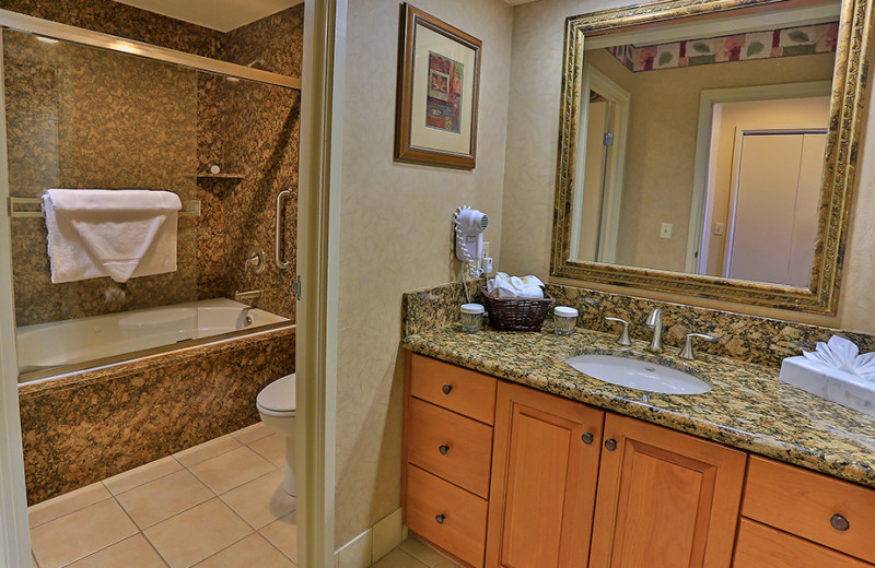 Guest bathroom at The Ridge Resorts.