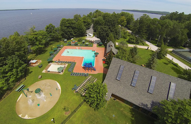 Aerial view of Tyler Place Family Resort.