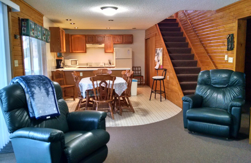 Cabin kitchen at The Arrows Resort.