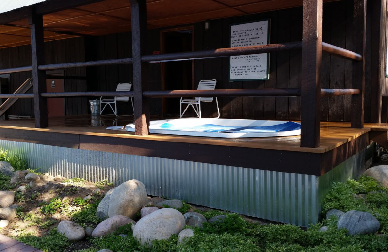 Hot tub at The Glen Eden Resort.