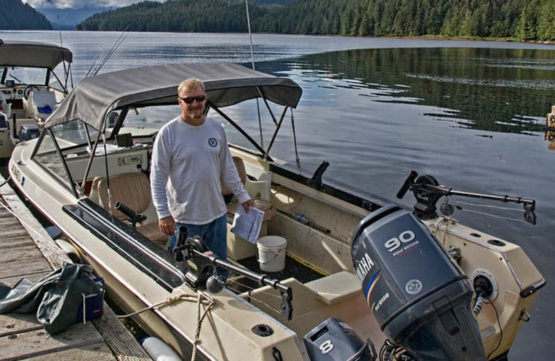 Fishing boat at Yes Bay Lodge.