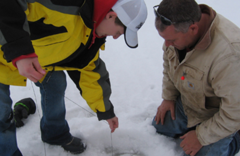 Ice fishing at River Bend's Resort & Walleye Inn.