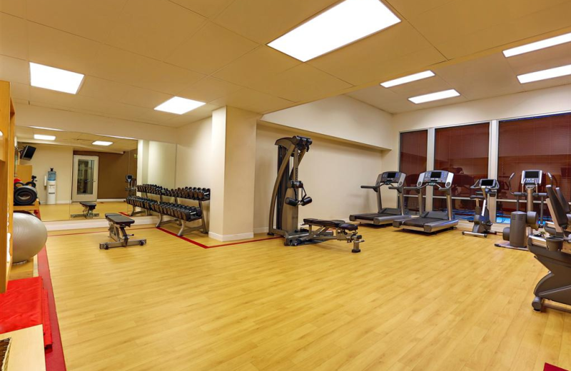 Gym view at Sheraton Duluth Hotel.