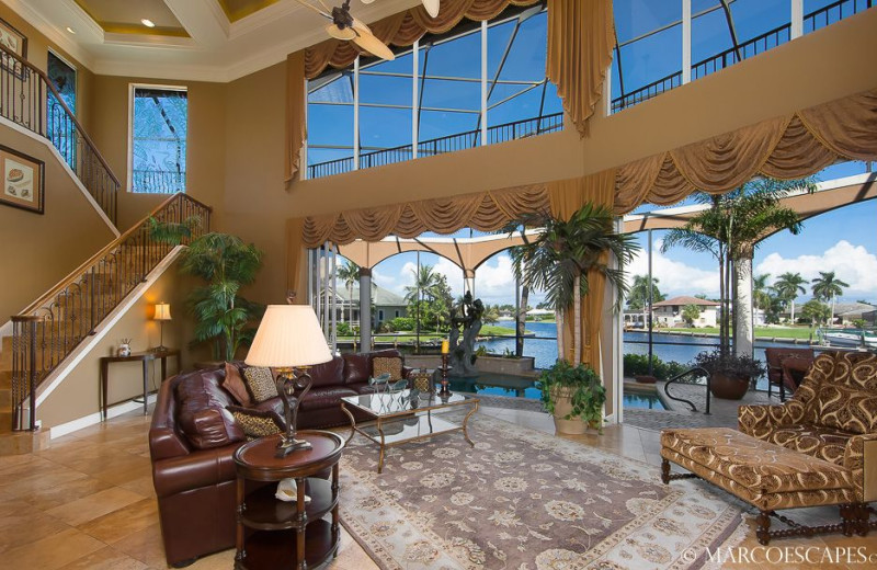 Rental living room at Marco Escapes.