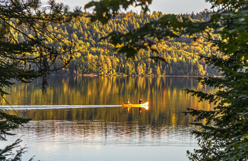 Canoeing at Killarney Lodge in Algonquin Park.