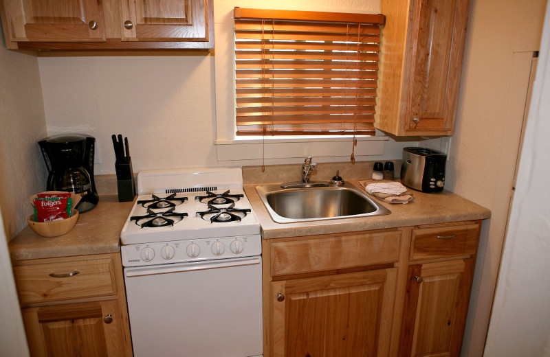 Cottage kitchen at Lazy R Cottages.