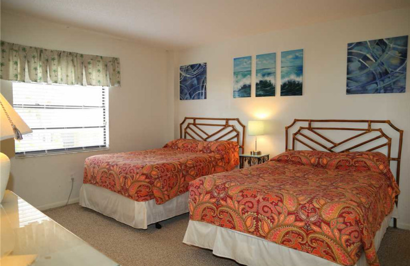 Rental bedroom at Surf Song Resort Condominiums.