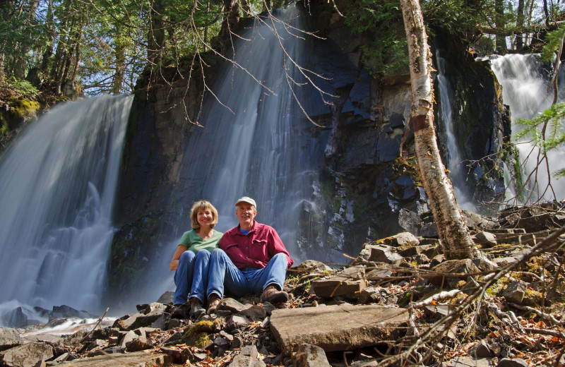 Waterfall at Loon Lake Lodge.