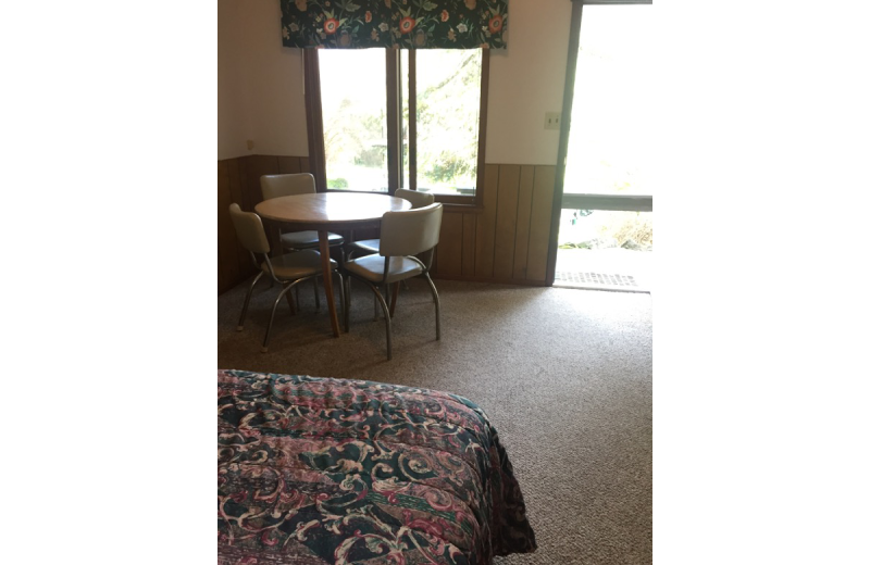 Cabin bedroom at Lake Elowin Resort.