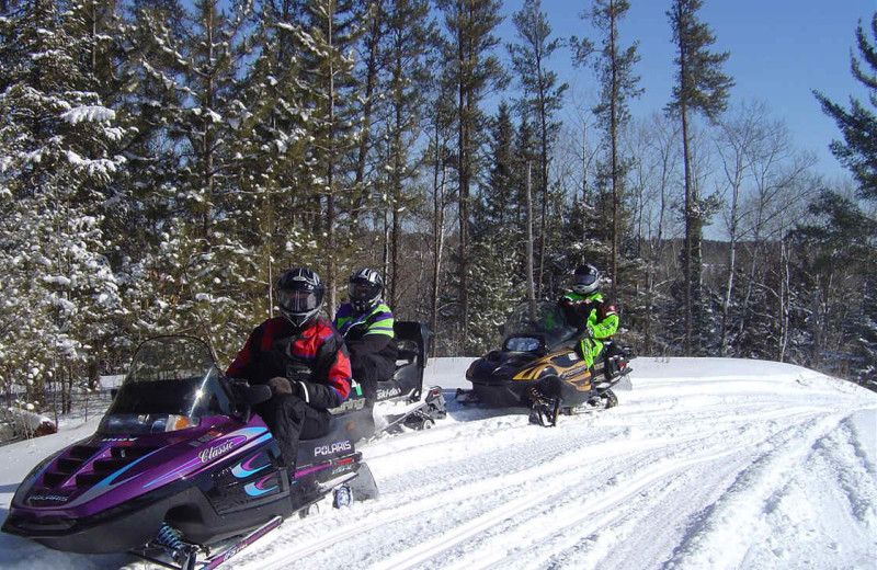 Snowmobiling at Lakecrest Resort.