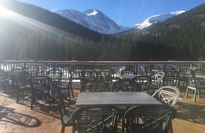 Patio at Lodge by the Blue.