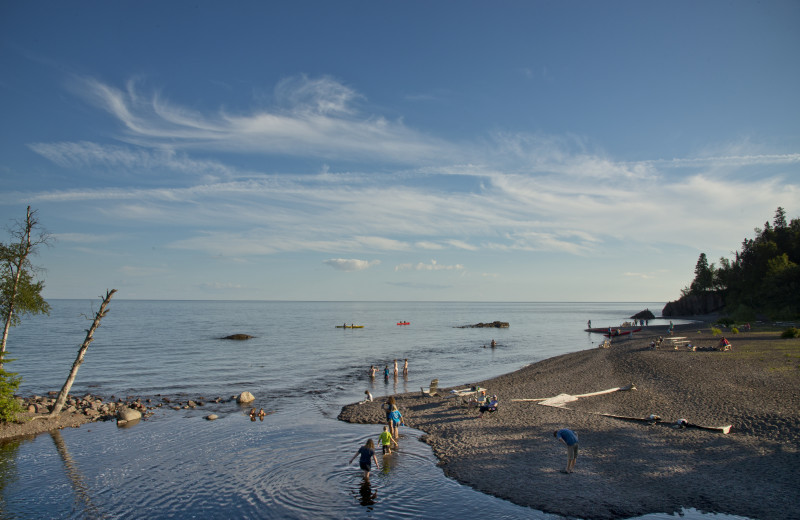 Beach at Lutsen Resort on Lake Superior.