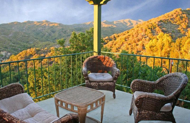 Balcony view at Topanga Canyon Inn.
