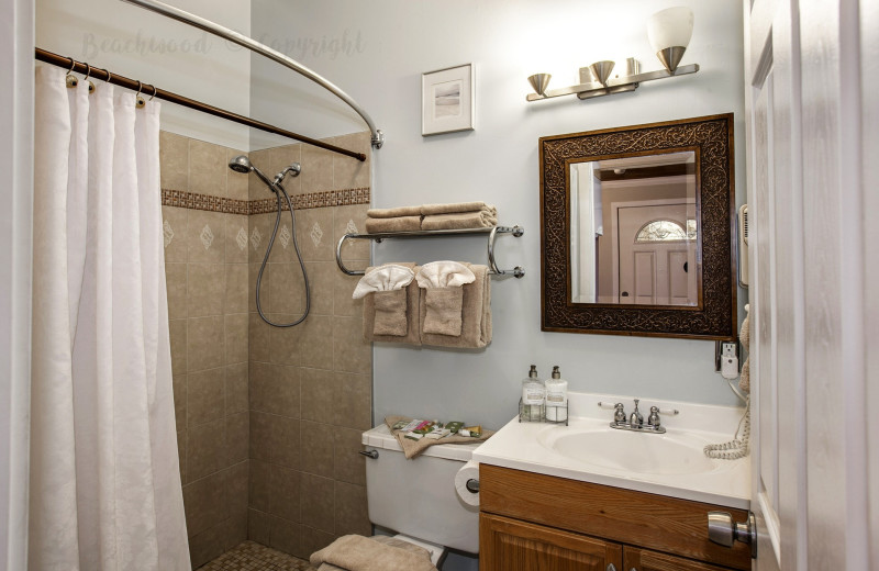 Guest bathroom at Beachwood Resort Condos.