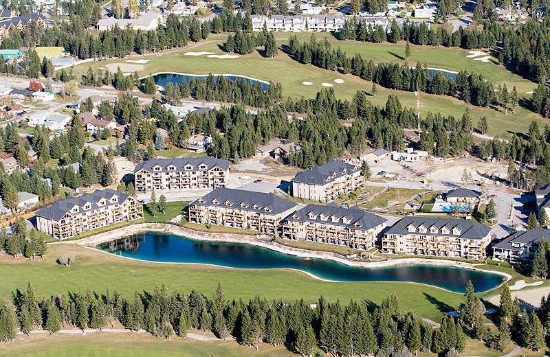 Aerial view of Bighorn Meadows Resort.