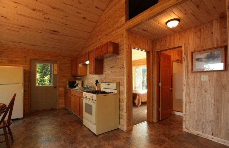 Cabin interior at Glenwood Lodge.