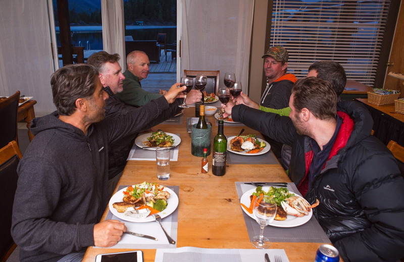 Dining at Nootka Wilderness Lodge.