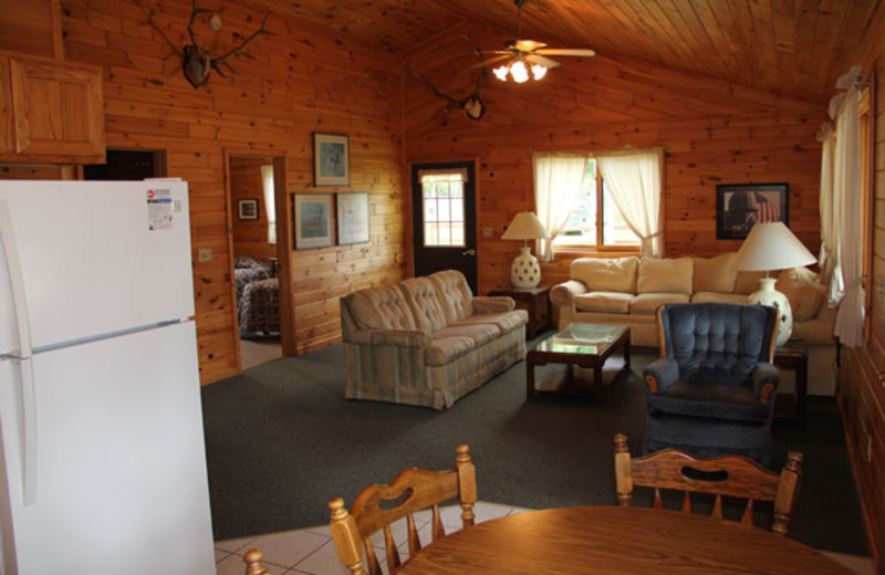 Cabin interior at Tiger Musky Resort.