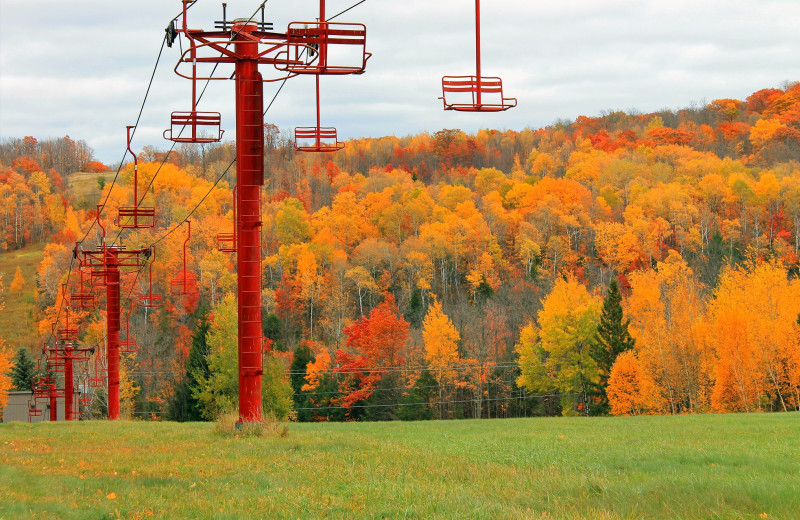 Gondolas at Big Powderhorn Lodging.