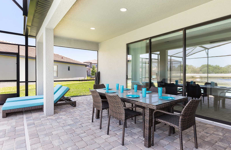 Rental patio at Balmoral Resort.