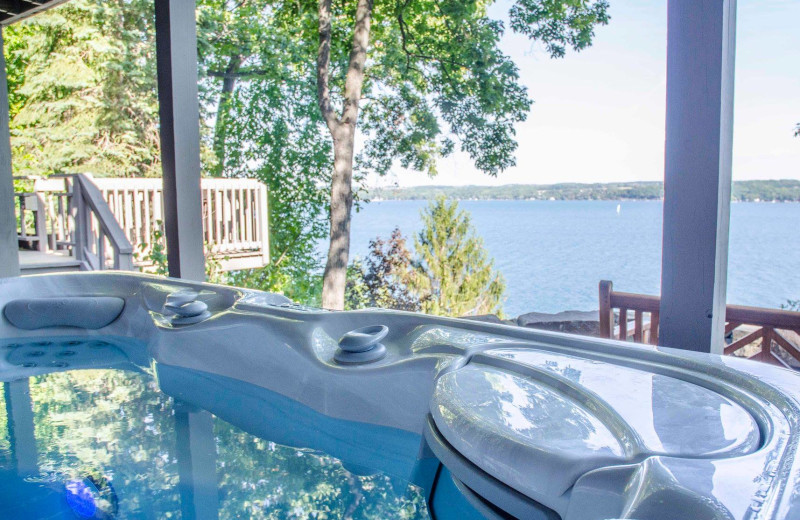 Rental hot tub at Finger Lakes Premiere Properties.