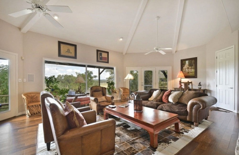 Living room at Serene Hill Country Home.