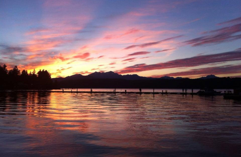 Sunset at Hood Canal Cottages.