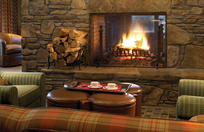 Relax by the fire at Canyon Ranch in Lenox.